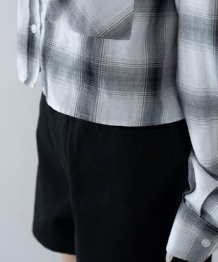 WEGO ショートチェックシャツ ホワイト