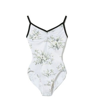 Chacott キャミソールオレオタード グリーンプリント