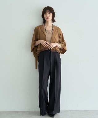 YECCA VECCA 【接触冷感】クロップドデザインジャケット② Camel