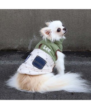 PET PARADISE LEE 綿入ベスト モノグラム 《カーキー》 小型犬 カーキ
