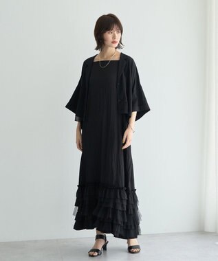 YECCA VECCA 【接触冷感】クロップドデザインジャケット② Black