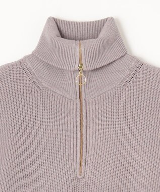 ANY L ハーフジップニットワンピース グレージュ