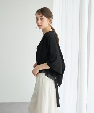 YECCA VECCA 【接触冷感】クロップドデザインジャケット② Black