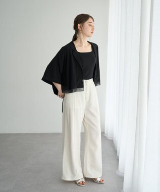 YECCA VECCA 【接触冷感】クロップドデザインジャケット② Black