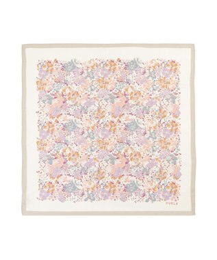 MOONBAT 【シルク100%】フルラ (FURLA) 花柄 シルクプリントスカーフ 65cm×65cm