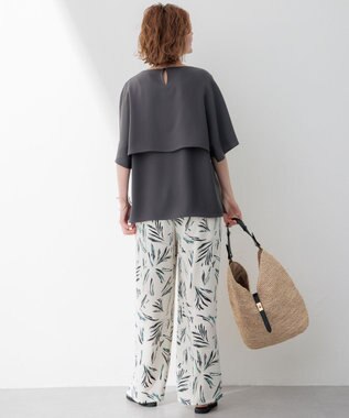 23区 【洗える】ストレッチジョーゼット レイヤー カットソー グレー系