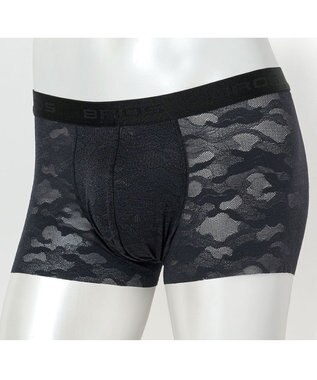 WACOAL MEN ボクサーパンツ 「レースボクサー」 通気性 フロント快適グラマラス 前閉じ GT3340 /ブロス バイ ワコールメン ブラック