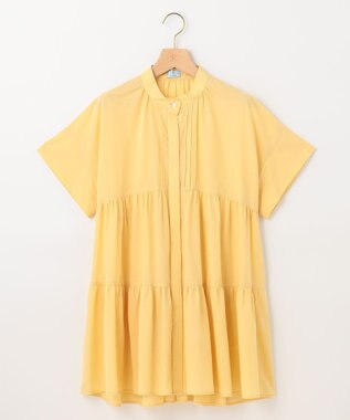 組曲 【洗える】ナチュラルローンギャザーフレア ブラウス ライトオレンジ系