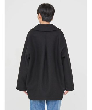 AMERICAN HOLIC 中空ＦＩＢＥＲコクーンミディコート Black