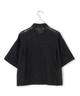 23区 【SLOW/一部店舗限定】モチーフレース 半袖 シャツ ブラック