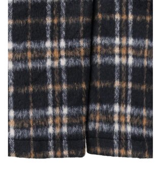 AMERICAN HOLIC チェックコクーンミディコート Check Navy