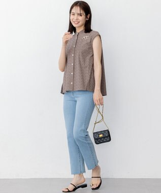 組曲 ミッドデニム パンツ ブリーチインディゴ系