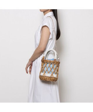 UNBILLION ペルケ perche / 透かし網姫路レザー2WAYかごバッグ アイボリー