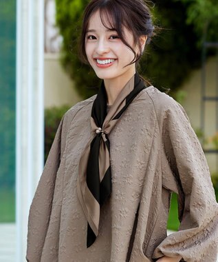 Tiaclasse 【小倉優子さん着用・選べる柄タイプ】大判スカーフ Aブラック