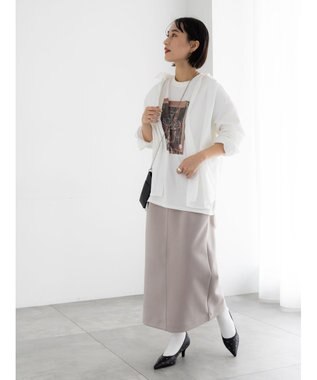 Te chichi フォトプリントロングスリーブTシャツ オフホワイト