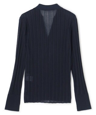 BEIGE， GOVERNOR / シアーリブ スキッパーニット Navy