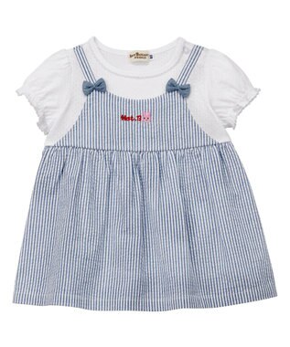 MIKI HOUSE HOT BISCUITS 【80-120cm】重ね着風 半袖Tシャツ