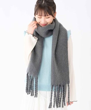 MOONBAT 【洗える】estaa ボリュームマフラー チャコールグレー