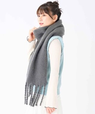 MOONBAT 【洗える】estaa ボリュームマフラー チャコールグレー