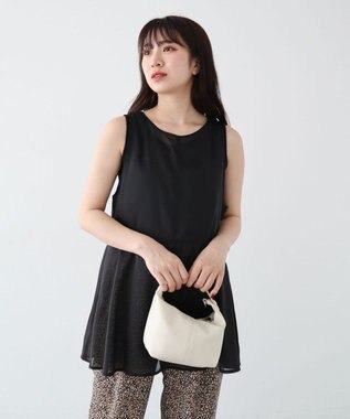 Green Parks ・ＥＬＥＮＣＡＲＥ　ＤＵＥオーガンジーノースリチュニック Black