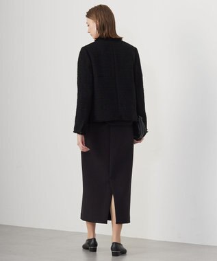 ICB 【CLASSY.1月号掲載】ルレックスツイード ノーカラージャケット ブラック系