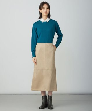 J.PRESS LADIES S スエードダンボール スカート ベージュ系