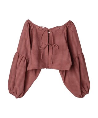 Green Parks ■ＥＳＣＡＲ　２ｗａｙ　シアーギンガムプルオーバー Dark Pink