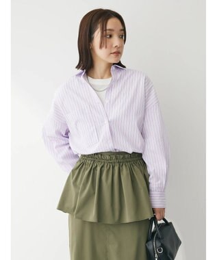 Green Parks イージーケア　ドビーストライプシャツ Pink