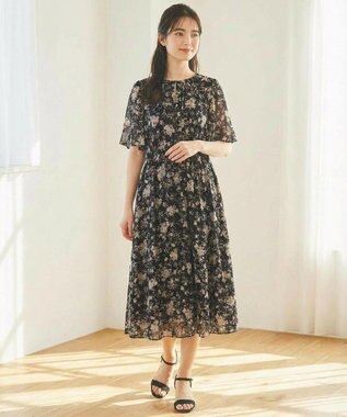 【洗える】シアーパターン ワンピース
