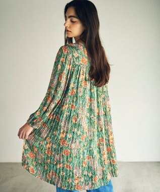 GRACE CONTINENTAL フラワープリントティアードミニワンピース オレンジ