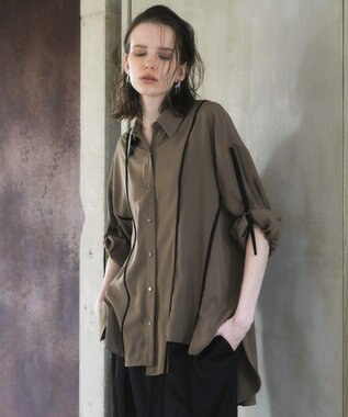 YECCA VECCA ストリングデザインシャツ Khaki