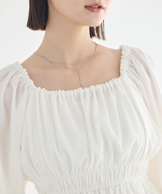 earth music&ecology バルーンヘムブラウス Off White