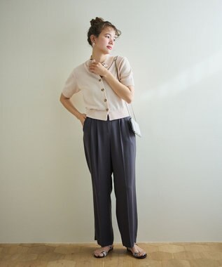 #Newans 〈花乃まりあさんコラボ〉コットンコードカーディガン ピンク