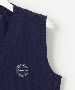 23区GOLF 【WOMEN】【ウォッシャブル】ニット ベスト ネイビー系