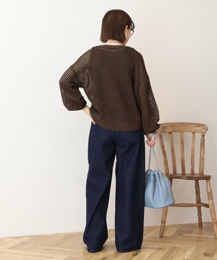 AMERICAN HOLIC 【先行予約】ジップアップメッシュニットカーディガン【WEB限定カラー有り】 Brown