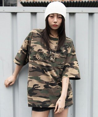 WEGO 【ユニセックス着用ITEM/MLサイズ展開】ブリーチダメージアップリケT（SS） 柄1