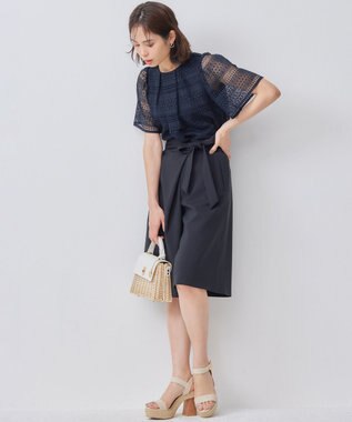 組曲 【WEB限定】オシャクロスキュロットパンツ ブラック系