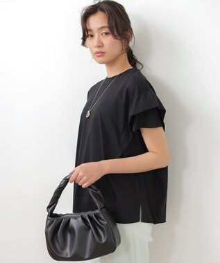組曲 L GIZAコットンドルマンスリーブ Tシャツ ブラック系