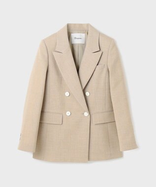 GRACE CONTINENTAL リネンライクダブルジャケット ベージュ