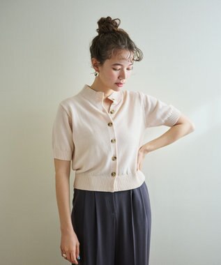 #Newans 〈花乃まりあさんコラボ〉コットンコードカーディガン ピンク