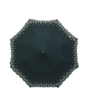 MOONBAT POLO RALPH LAUREN（ポロ ラルフローレン）晴雨兼用日傘 フローラル刺繍 折りたたみ傘 楽折 遮光 遮熱 UV ブラック