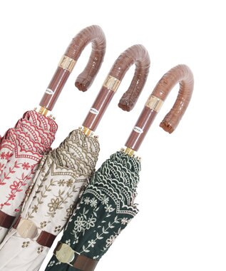 MOONBAT POLO RALPH LAUREN（ポロ ラルフローレン）晴雨兼用日傘 フローラル刺繍 折りたたみ傘 楽折 遮光 遮熱 UV ブラック