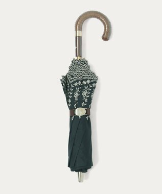 MOONBAT POLO RALPH LAUREN（ポロ ラルフローレン）晴雨兼用日傘 フローラル刺繍 折りたたみ傘 楽折 遮光 遮熱 UV ブラック