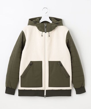 23区GOLF 今季の一押しブルゾン【洗える】【23Fondation/MEN】コンビ フーディブルゾン アイボリー系