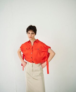 GRACE CONTINENTAL ショートポンチョシャツ オレンジ