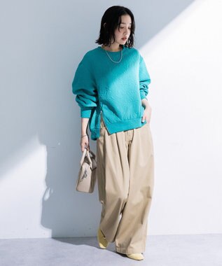 Green Parks チノタックワイドパンツ Beige