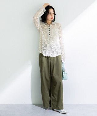 Green Parks チノタックワイドパンツ Khaki