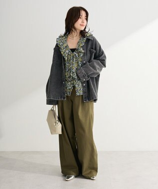 Green Parks チノタックワイドパンツ Beige