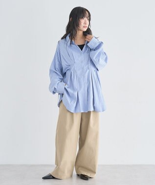 Green Parks チノタックワイドパンツ Beige