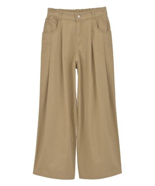 Green Parks チノタックワイドパンツ Beige
